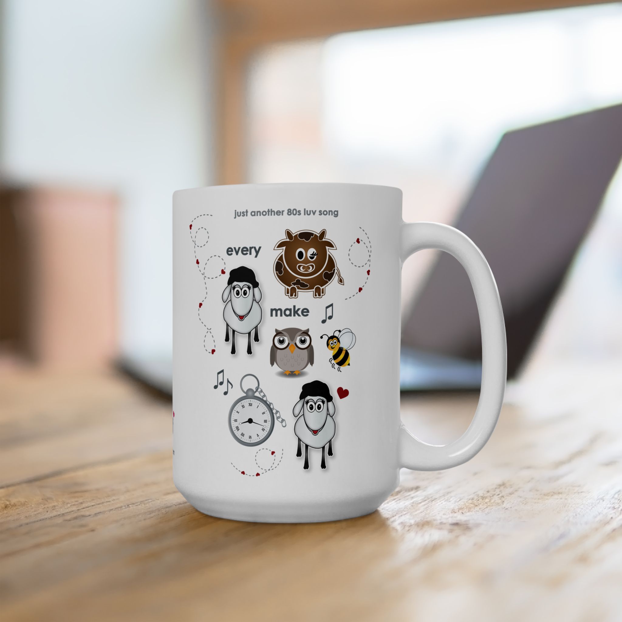 Every Moo Ewe Make Mug (11oz, 15oz) 14 Every Moo Ewe Make Mug with laptop