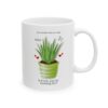 Aloe Is It Me? Love Song Mug (11oz, 15oz) 6 Aloe Is it Me? Love Song mug 11oz White ceramic mug right view featuring a potted aloe, hearts and musical notes, text reads "aloe is it me you're looking for"