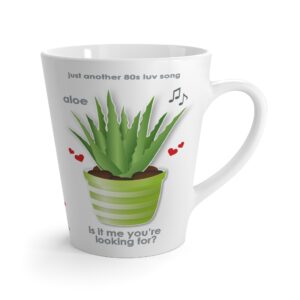 Aloe is it me ceramic latte mug right view