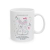 Somebunny To Love Love Song Mug (11oz, 15oz) 4 Somebunny To Love Love Song Mug 11oz white ceramic mug right view featuring a boy bunny with a moustache and a girl bunny, text reads "can anybunny find me somebunny to love"