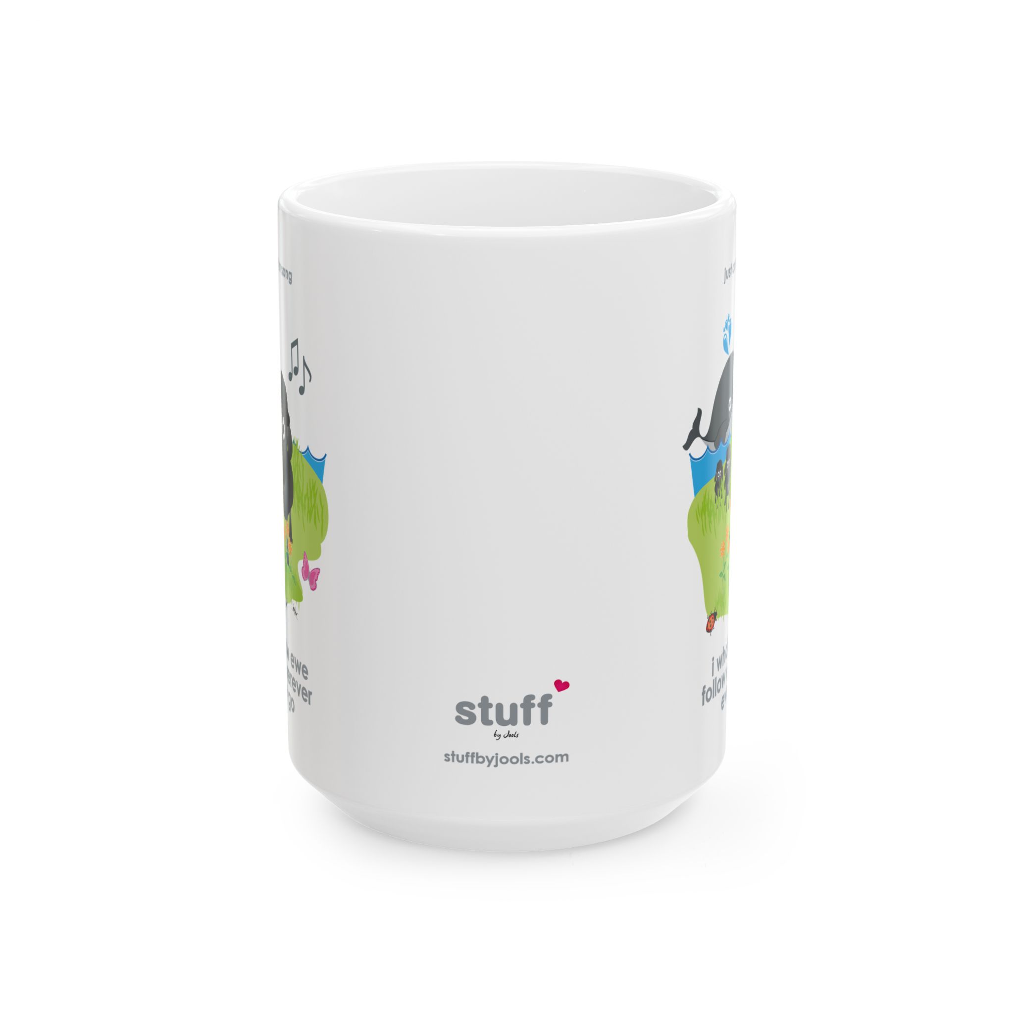 I Whale Follow Ewe Mug (11oz, 15oz) 13 I Whale Follow Ewe 15oz ceramic mug front view