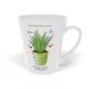 Aloe Is It Me? Love Song Latte Mug 15 12oz Aloe Is It Me? Love Song Latte Mug White ceramic mug right view featuring a potted aloe, hearts and musical notes, text reads "aloe is it me you're looking for"