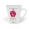12oz Don't go Bacon my Heart love song latte mug, White ceramic mug right view featuring a potted aloe, hearts and musical notes, text reads "aloe is it me you're looking for"