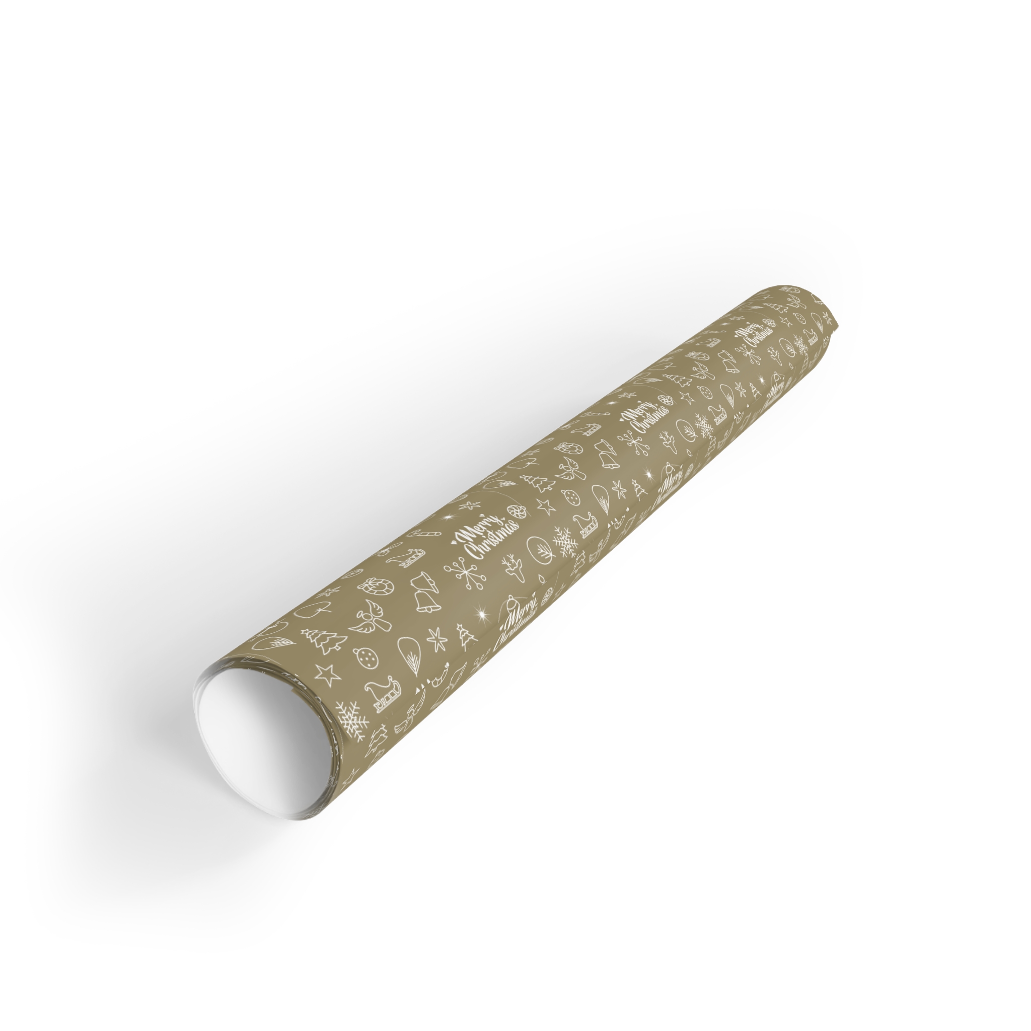 White on Gold Satin Merry Christmas Gift Wrap Rolls 3 White on Gold Satin Merry Christmas Gift Wrap Rolls - Image 3