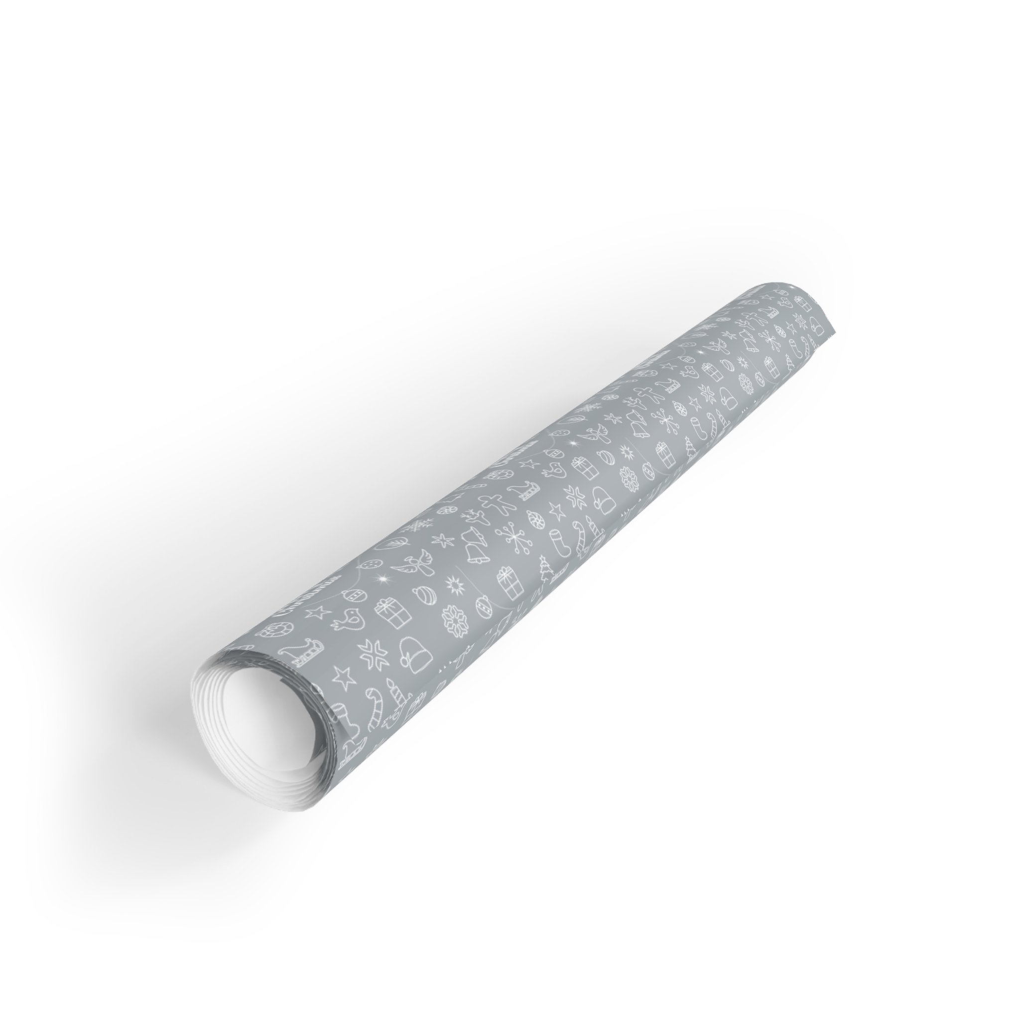 White on Silver Satin Merry Christmas Gift Wrap 7 White on Silver Satin Merry Christmas Gift Wrap - Image 7
