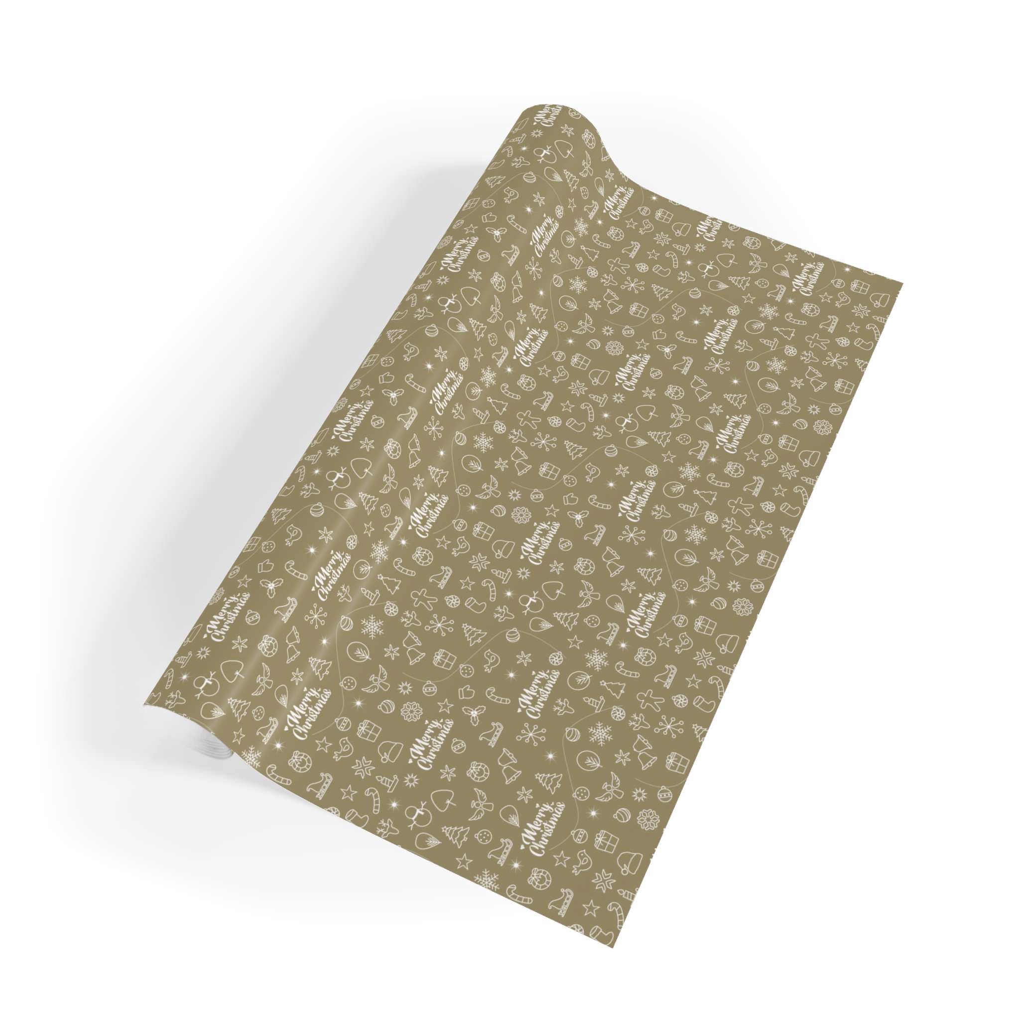 White on Gold Satin Merry Christmas Gift Wrap Rolls 6 White on Gold Satin Merry Christmas Gift Wrap Rolls - Image 6