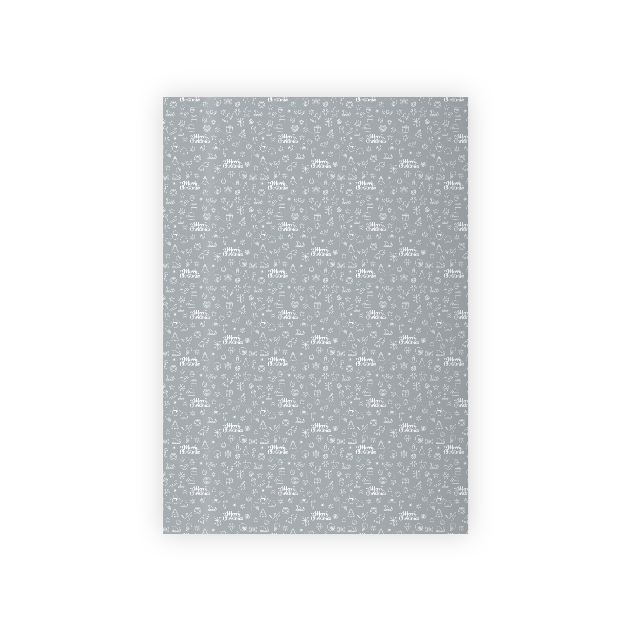 White on Silver Satin Merry Christmas Gift Wrap 2 White on Silver Satin Merry Christmas Gift Wrap - Image 2